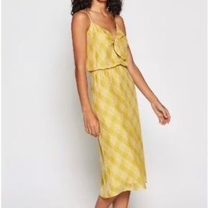 NWT - Joie Abiah plaid midi bow tie front, spaghetti strap dress